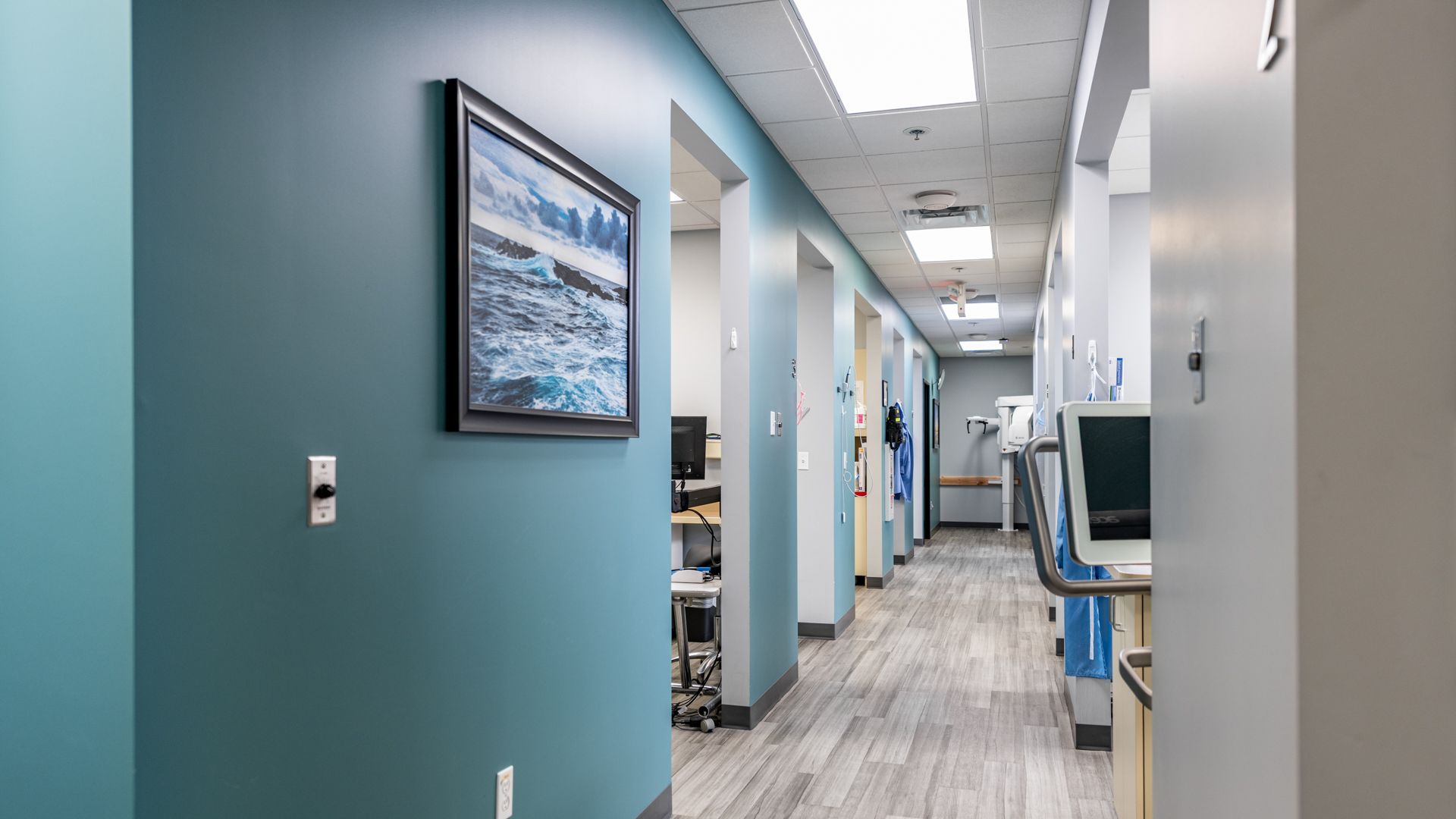 local-dentist-modern-dental-treatment-room-hallway_Gentle-Dental-Wood-Village